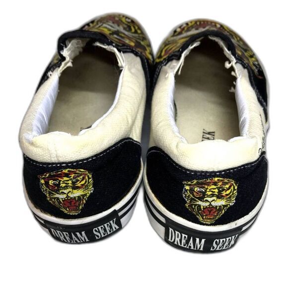 Dream Seek Sneakers Unisex Sz 5.5 Painted Tiger Canvas Slip On Preowned - Picture 4 of 11